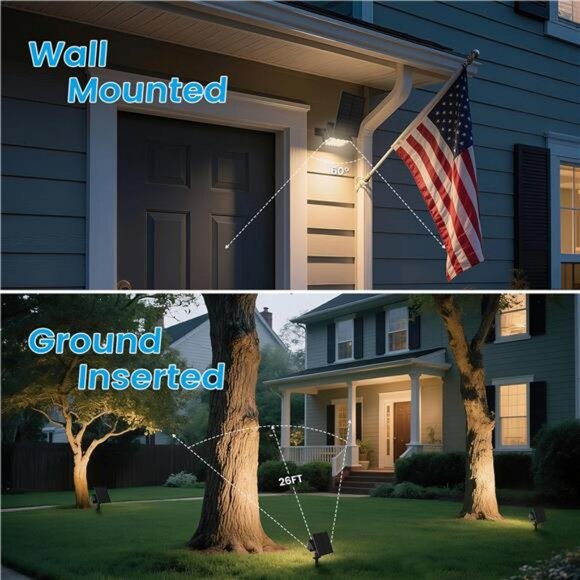 Solar Spotlight Outdoor, IP67 Waterproof Solar Landscape Spot - Picture 2 of 7